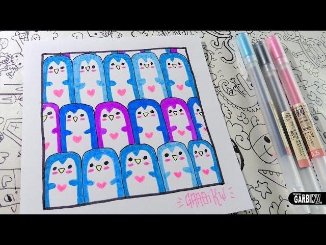 Cute Penguins - How to Draw Patterns for your doodles by Garbi KW