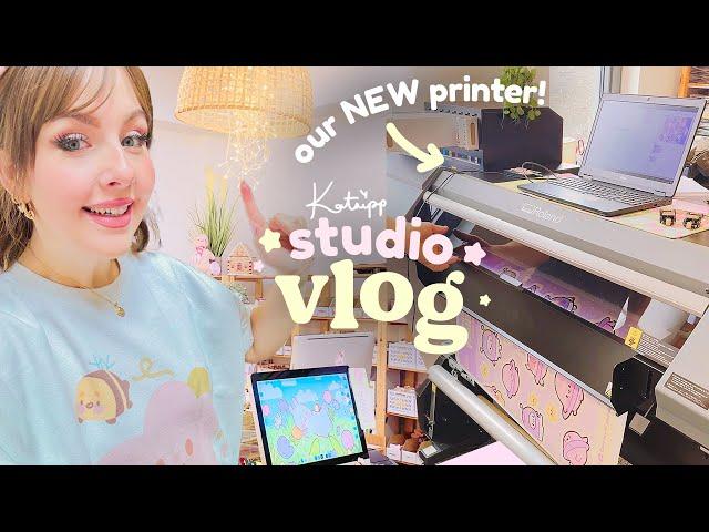 Our Industrial Print & Cut printer has arrived! Setting up and our First Stickers!  STUDIO VLOG