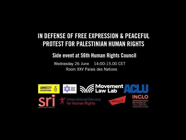 In defence of free expression and peaceful assembly in solidarity with Palestinian human rights