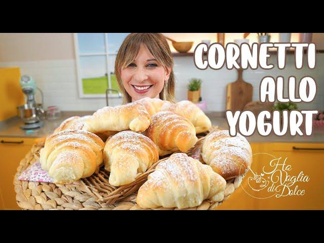 CORNETTI ALLO YOGURT SENZA uova e burro sofficissimi RICETTA HO VOGLIA DI DOLCE