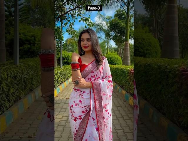 Photo Poses In Saree | Must Try | #howtopose #sareelove #ashortaday | Santoshi Megharaj