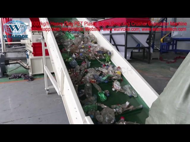 1000kg/h Heavy Duty PET Plastic Bottle Recycling Crusher Granulator Machine