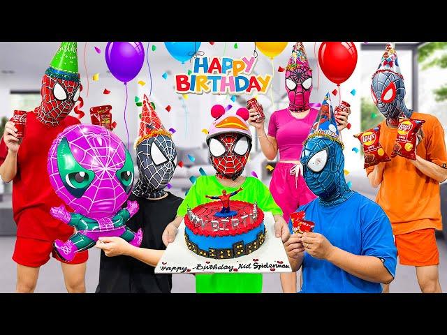 PRO 5 SPIDER-MAN Team || Help Everyone On Kid Spider Birthday ( Action in Real Life ) by Bunny Life