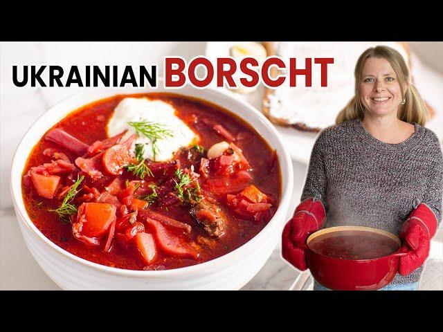 AUTHENTIC UKRAINIAN BORSCHT RECIPE (Борщ) | my grandma's beet soup