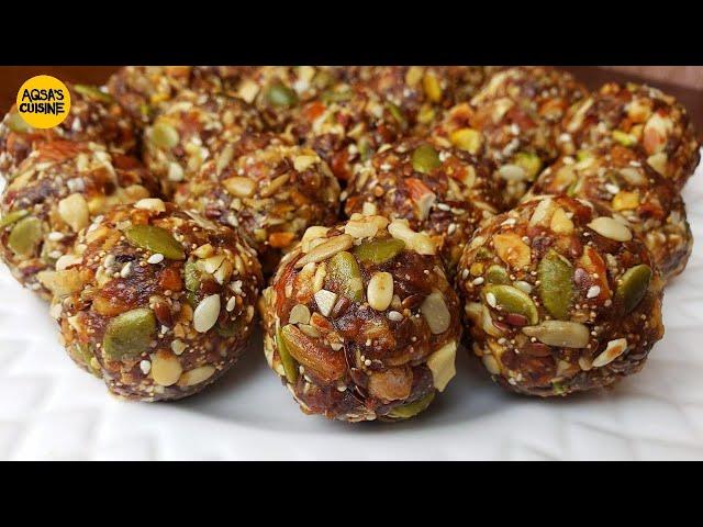 Energy Booster NO SUGAR Healthy Energy Balls, Remedy For Back Pain, Migraine, Dry Fruit Laddu Recipe