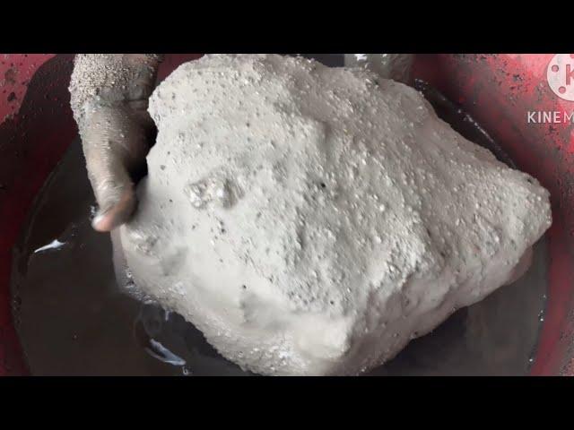 ASMR|| pure cement big chunks crumbling in water #satisfying