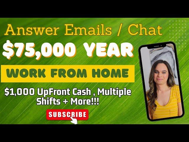 $1,000 Upfront Bonus! Work From Home Jobs Paying Up To $75,000 Year | No College Degree Needed | USA