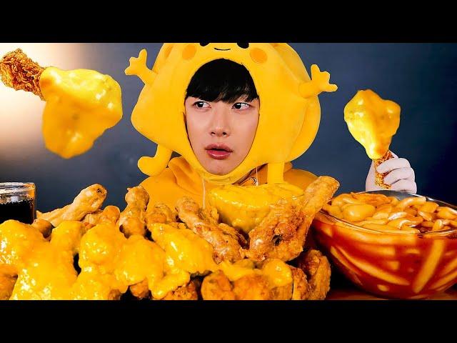 MUKBANG FRIED CHICKEN CHEESE SAUCE SPICY NOODLES TTEOKBOKKI EATING SHOW