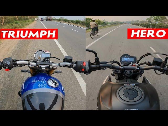 Triumph Speed 400 vs Hero Mavrick 440 Ride Comparison Review - Which One Should You Buy in 2024?