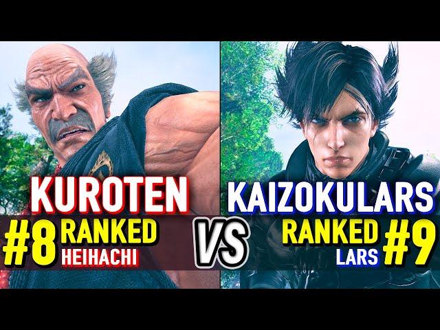 T8  KUROTEN (#8 Ranked Heihachi) vs KAIZOKULARS (#9 Ranked Lars)  Tekken 8 High Level Gameplay