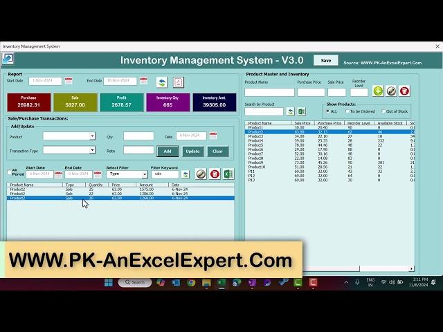 Inventory Management System V3.0 in Excel