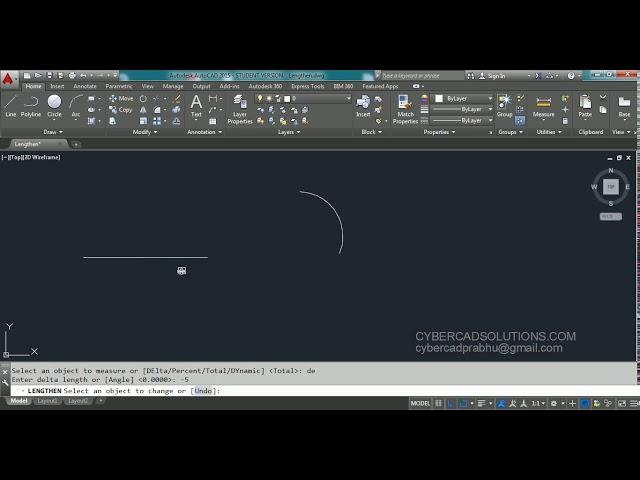 How to Lengthen Lines And Curves in AutoCAD