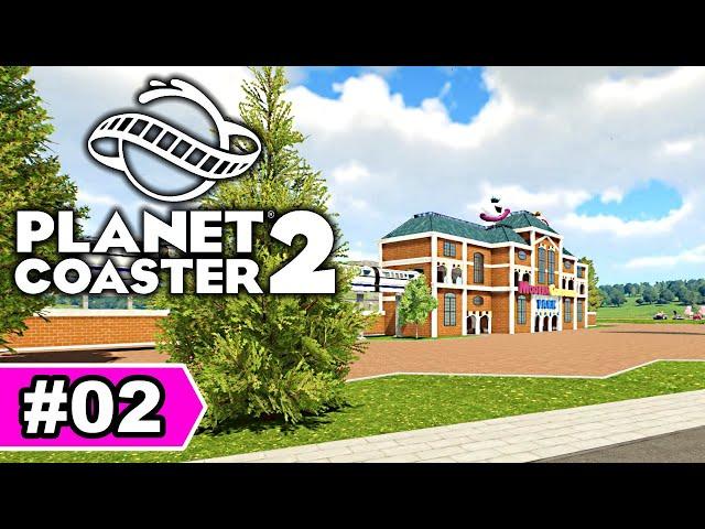 Eingangsgebäude mit Monorail-Station | Planet Coaster 2 Let's Play #02