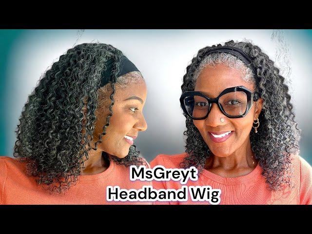 Honest Review @msgreytonly  #34 Salt and Pepper Human Hair Headband Wig | surprise results