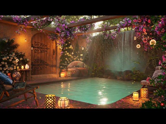 Enchanted Hidden Garden Oasis Ambience - Relaxing Waterfall & Stream Sounds for Ultimate Relaxation