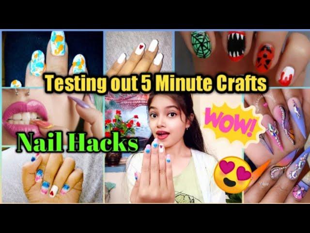 Testing Out Viral Nail Hacks by 5 minute Crafts  || Stay with Ishani