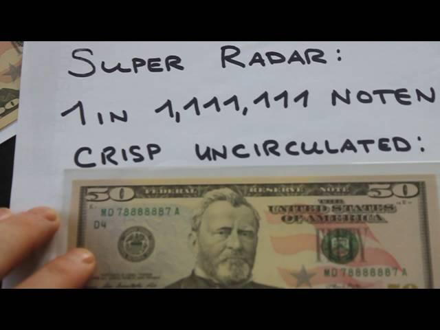 Fancy Serial Numbers Dollar Notes:  Seven of a Kind and Super Radar