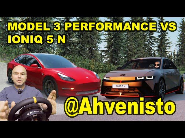 MODEL 3 Performance vs IONIQ 5 N Ahvenistolla, simulaattori. Cammus Racing