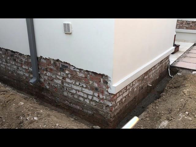 Damp proofing house walls below ground level