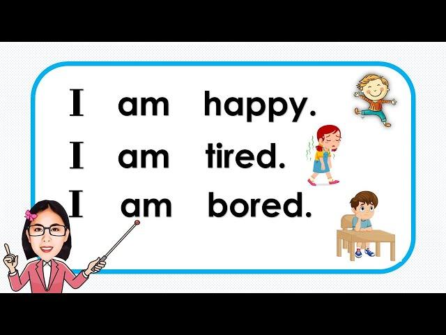 "I am" sentences | Reading lesson for kids | Practice Reading simple sentences