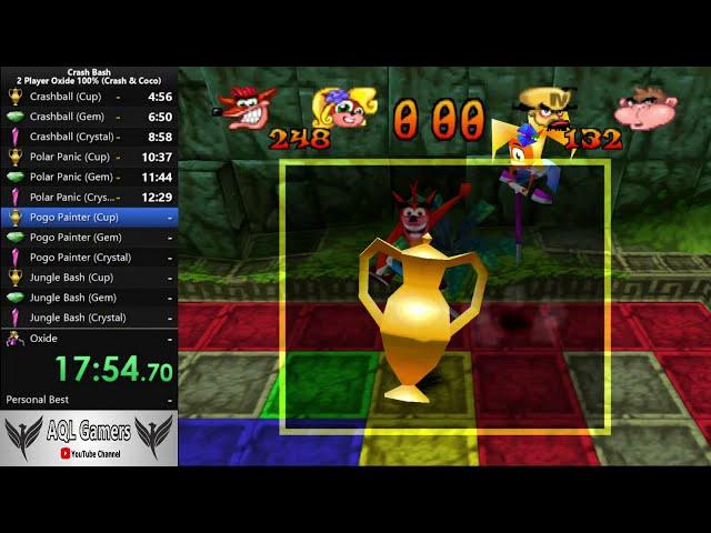 [Speedrun Oxide 100%] Crash Bash 2 players with Crash and Coco - 2:42:00