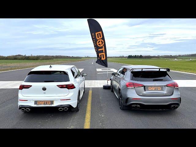 DRAG RACE! 2021 VW GOLF R VS MERCEDES-AMG A45 S!