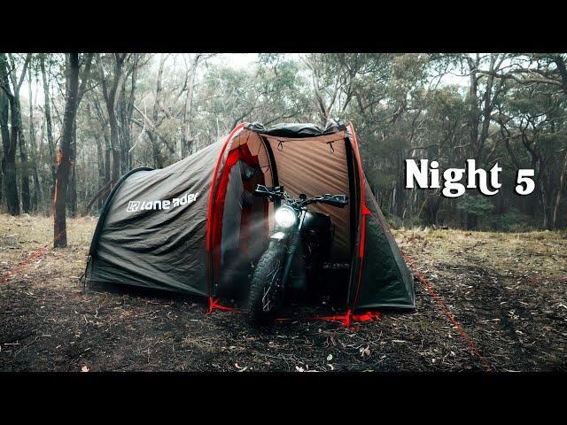 Nature ASMR | Solo Camping in Misty Forest from my Motorcycle | Silent Vlog