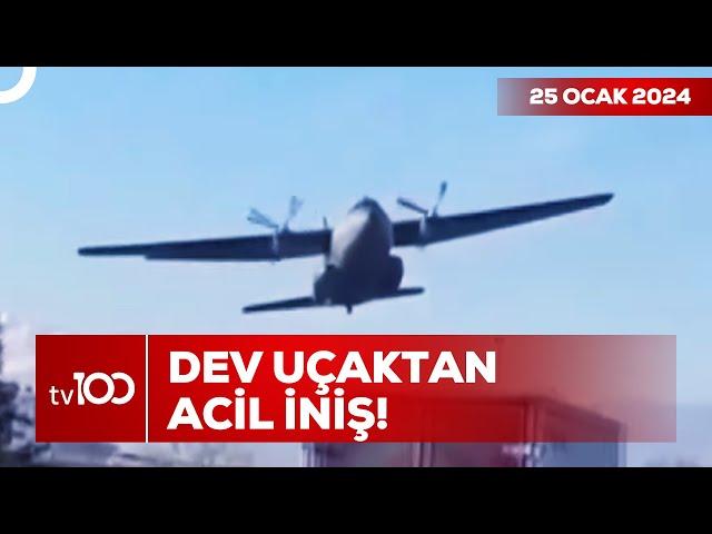 Askeri Kargo Uçağının Acil İnişi Kameralara Yansıdı | Osman Kenan Çapoğlu ile TV100 Ana Haber