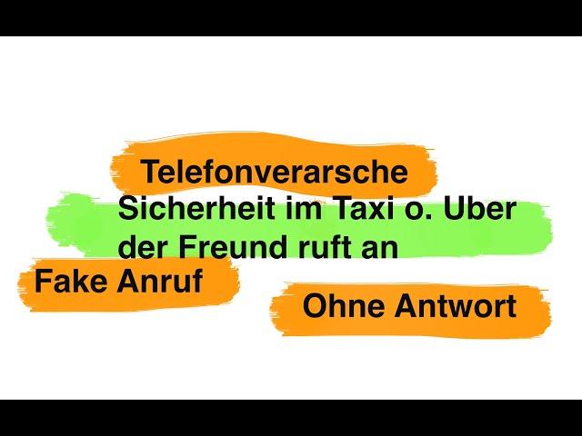 Fake Anruf - Sicherheit im Taxi oder Uber, der Freund ruft an - ohne Antwort - Telefonverarsche
