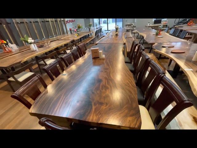 NTS 530 - 100% aged wood - dark wood dining table