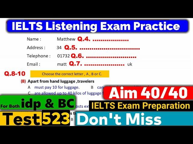 IELTS Listening Practice Test 2024 with Answers [Real Exam - 523 ]