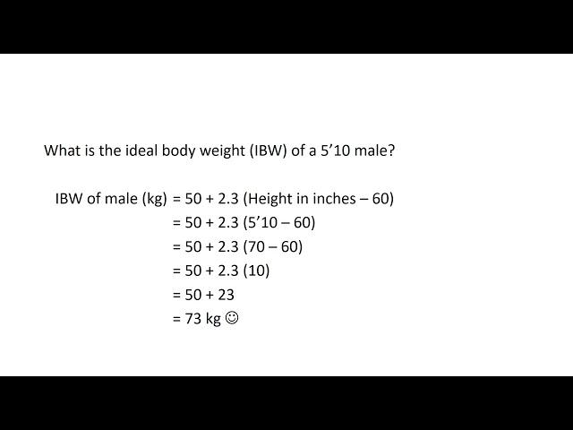 Ideal Body Weight Calculation