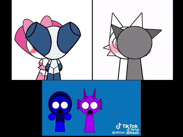 Sprunki React to Robotboy x Robotgirl and Gray x Wenda