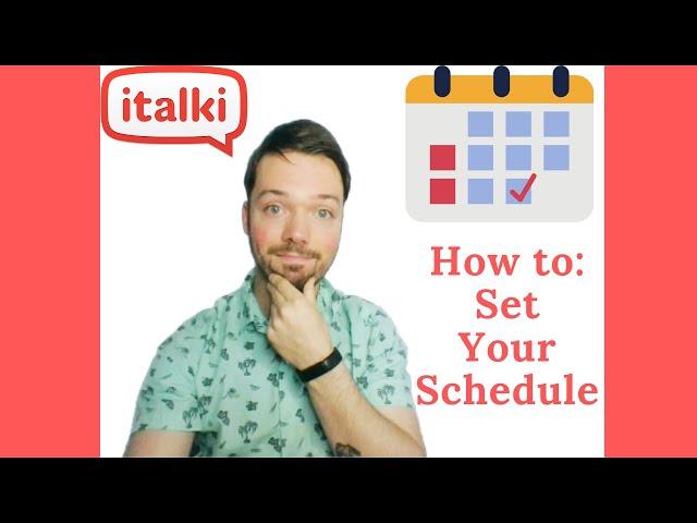 How to Set Your Schedule on iTalki