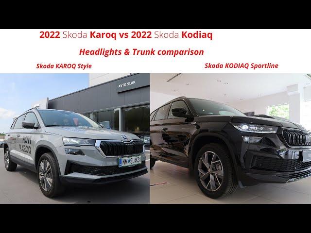 2022 SKODA Karoq Style vs 2022 Skoda KODIAQ Sportline - Headlights & Trunk comparison |SKODA LED|