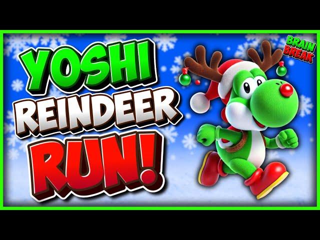 Yoshi Reindeer Run!  Mario Christmas Brain Break  Just Dance  Danny Go Noodle Inspired