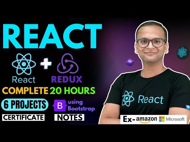  React & Redux Complete Course (2024) with Projects | Notes | Free Certification