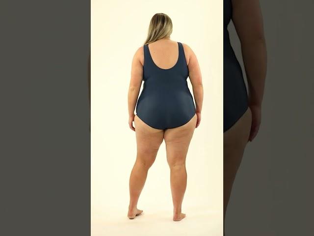 Sporti Plus Size Shibori Conservative Printed Ombre Girl Leg One Piece Swimsuit | SwimOutlet.com