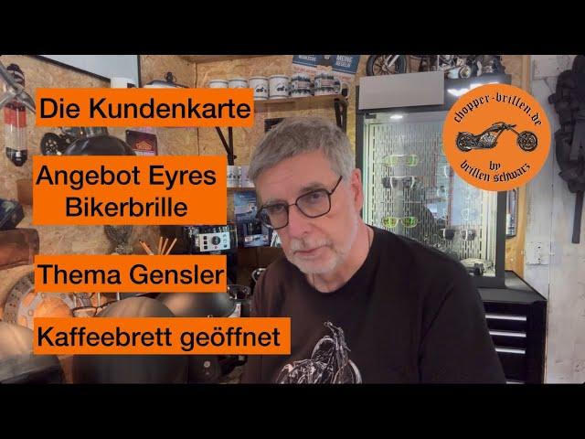 Kundenkarte, Angebot Bikerbrille, Gensler Kult Helme, Kaffee