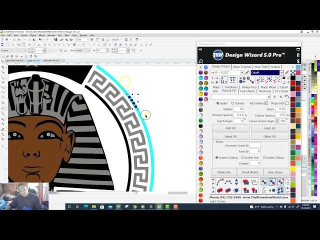 Making the Rhinestones fit the Line using CorelDraw and TRW Wizard