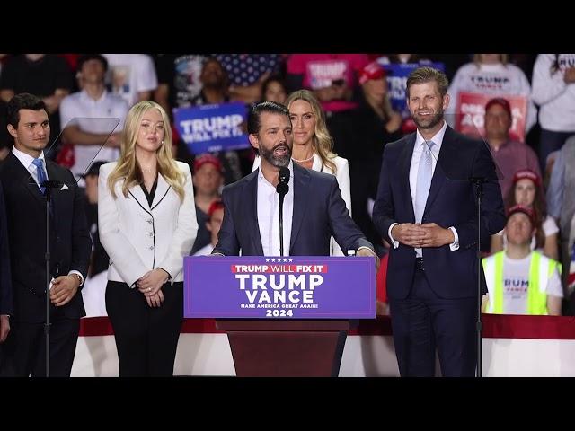 Donald Trump's children speak at final rally of the 2024 campaign