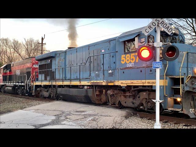 Heavy Train Struggles Up The Hill!  Listen To It Work Hard!  Where Can You See Engines Like These?!