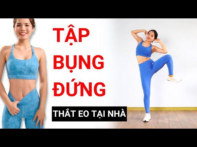 Bài tập giảm mỡ bụng tư thế đứng THẮT EO tại nhà | Hoàng Uyên Yoga