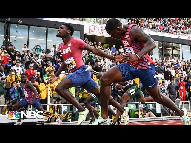 Team USA SWEEPS PODIUM in heart-stopping 100m World Championship final | NBC Sports