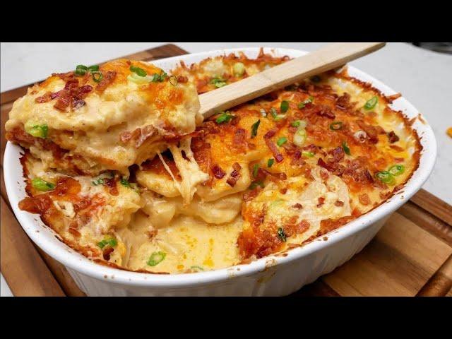 How to Make Loaded Scalloped Potato Casserole | EASY Scalloped Potato Casserole Recipe