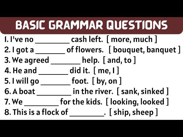 Basic English Grammar Questions #4