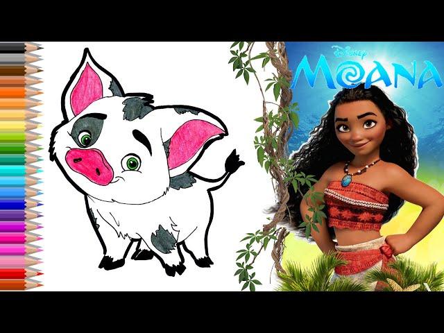 How to draw Pua from "Moana" // Как нарисовать свинку Пуа?