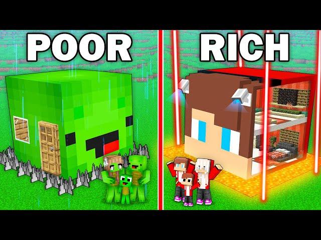 Mikey POOR vs JJ RICH Family SECURITY HEAD HOUSE in Minecraft (Maizen)