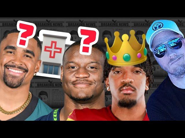 Jalen Hurts, Ken Walker HURT; JD5 is him; MNF Countdown