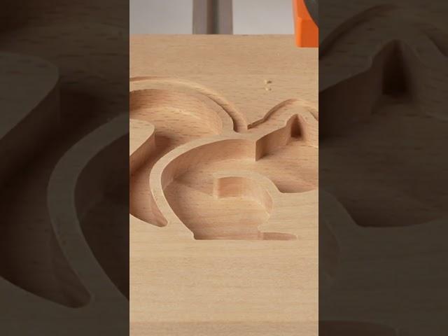 Milling a nutshell in the shape of a squirrel ️🪵 #dseries  #cnc #milling #satisfying #asmr